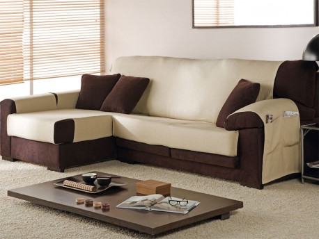 Funda para sofa chaise longue tejido Cota. Con brazo largo o