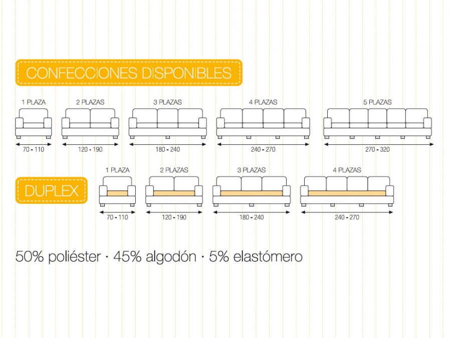 Funda Sofá Elástica Duplex Méjico